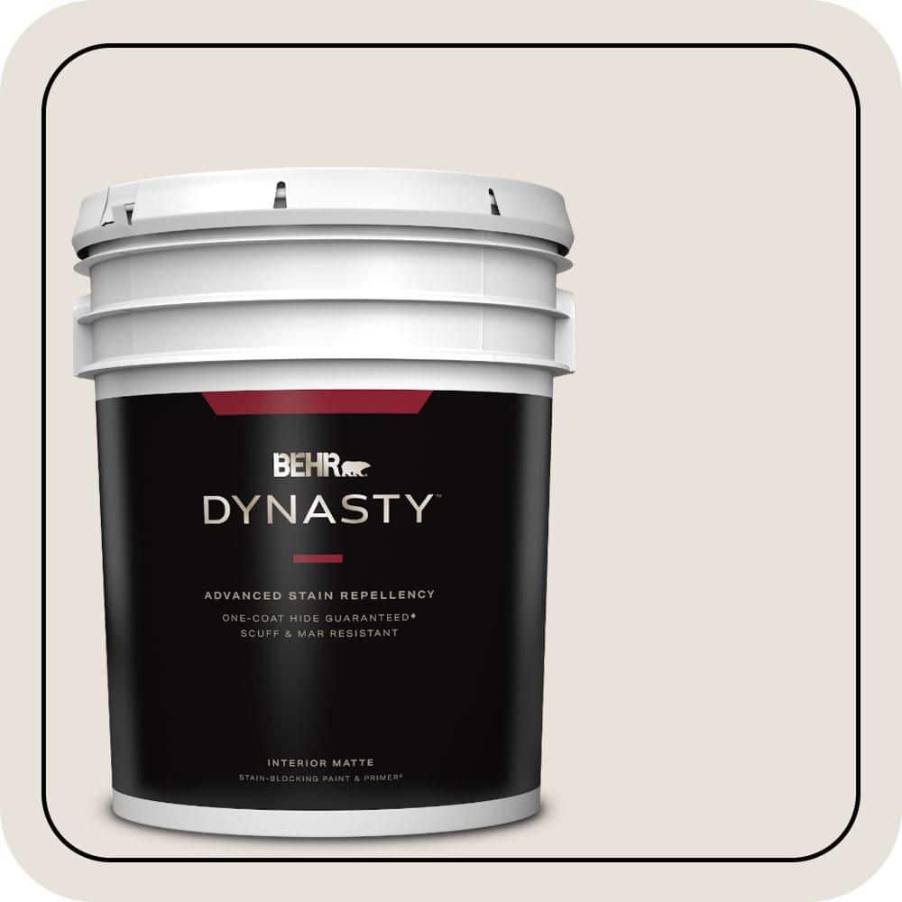 BEHR DYNASTY 5 gal. #N180-1 Barely Brown Matte Interior Stain-Blocking Paint & Primer