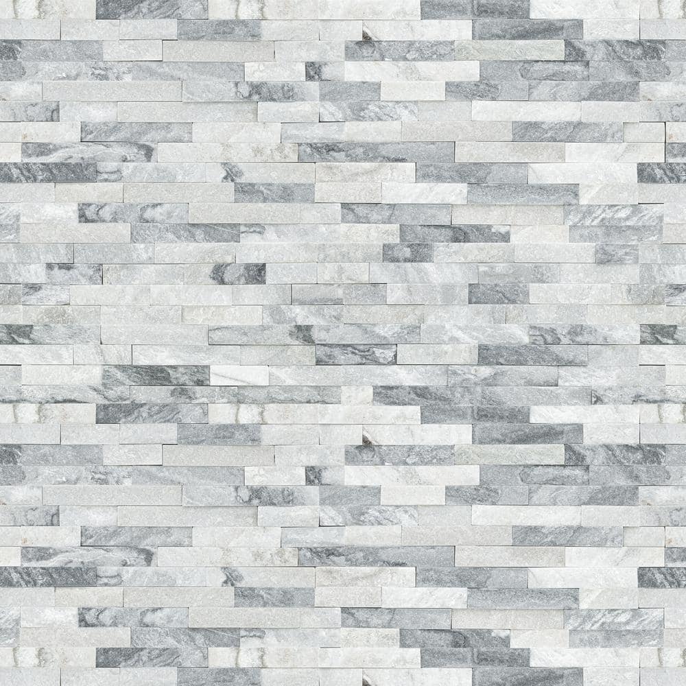 MSI Alaska Gray Ledger Panel 6 in. x 24 in. Splitface Marble Wall Tile (1 sq. ft. /each) (2)