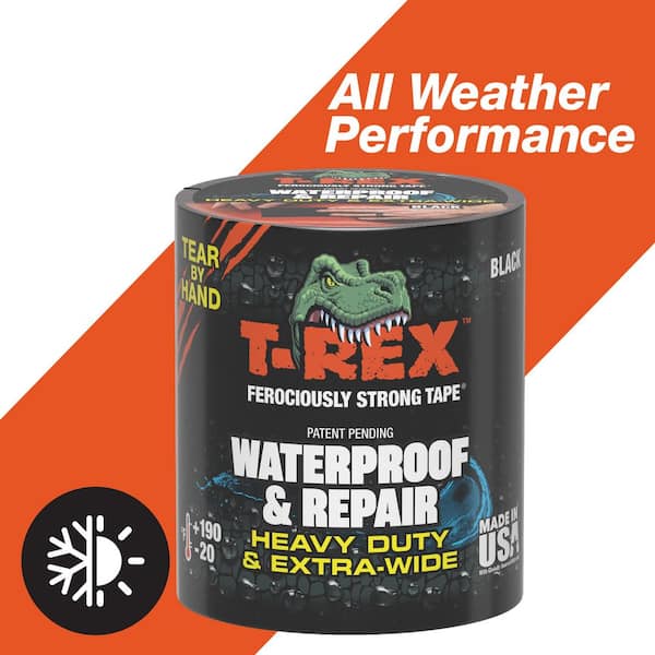 T-REX 4 in. x 3.3 yds. Black Waterproofing and Repair Heavy Duty Tape (2)