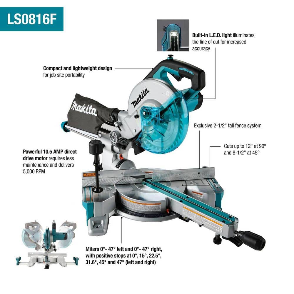 Makita 8-1/2" Slide Compound Miter Saw (2)