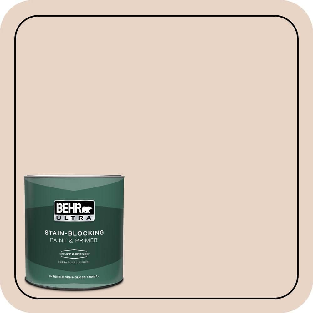 BEHR ULTRA 1 qt. #MQ3-37 Soft Shoe Extra Durable Semi-Gloss Enamel Interior Paint & Primer