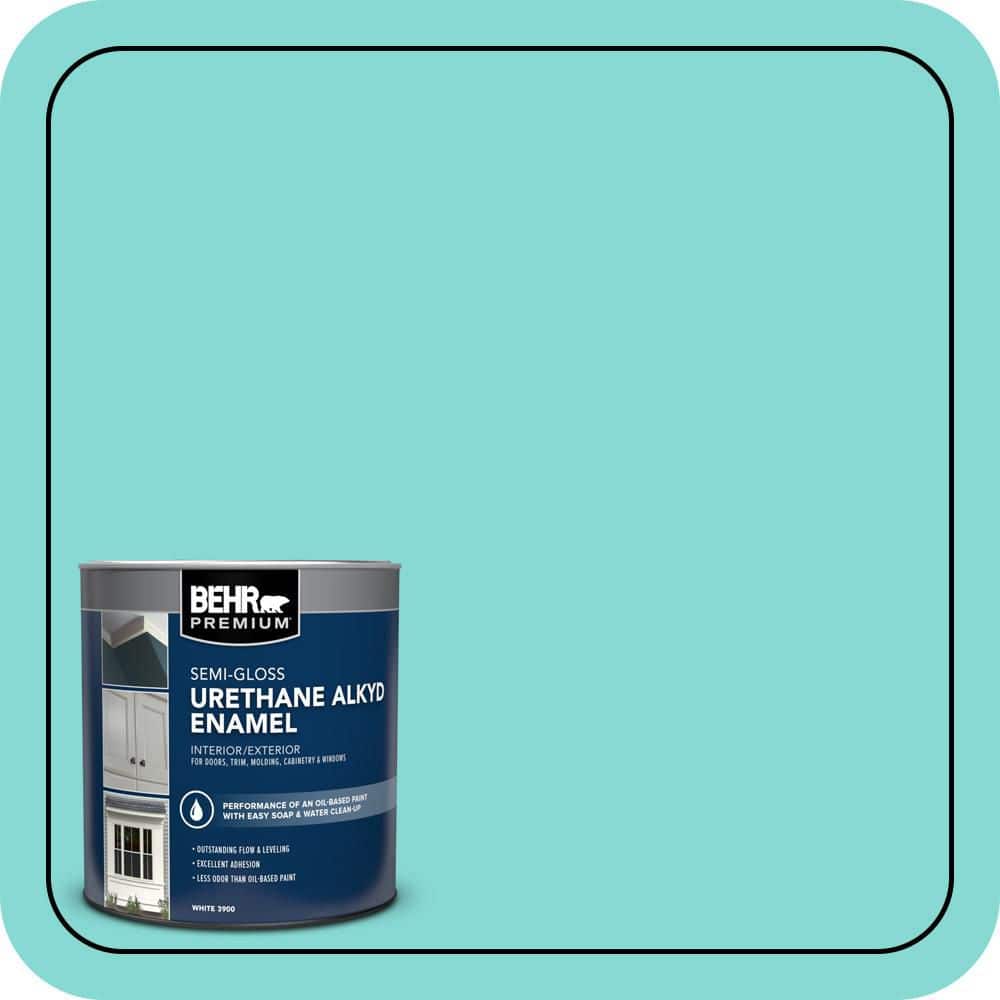 BEHR PREMIUM 1 qt. #P450-3 Rainwater Semi-Gloss Enamel Urethane Alkyd Interior/Exterior Paint (1)