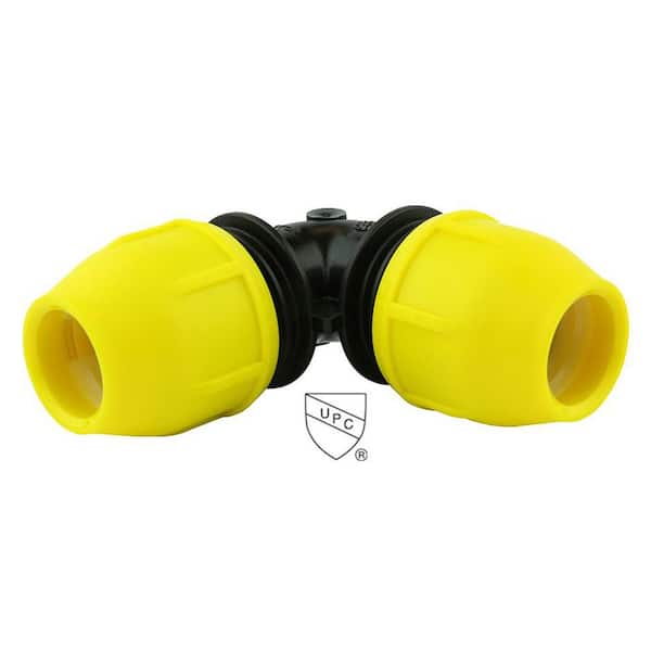 HOME-FLEX 1 in. IPS DR 11 Underground Yellow Poly Gas Pipe 90-Degree Elbow (2)