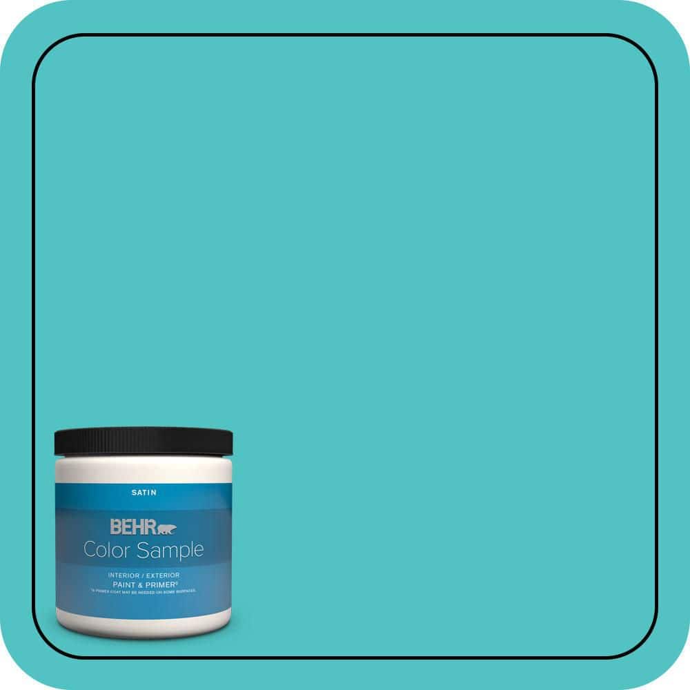 BEHR PREMIUM PLUS #500B-4 Gem Turquoise Enamel Interior/Exterior Paint & Primer Color Sample (1)