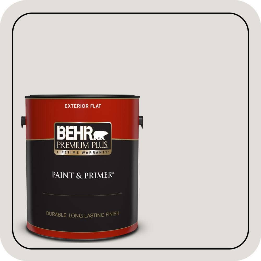 BEHR PREMIUM PLUS 1 gal. #PWN-63 Abalone Shell Flat Exterior Paint & Primer