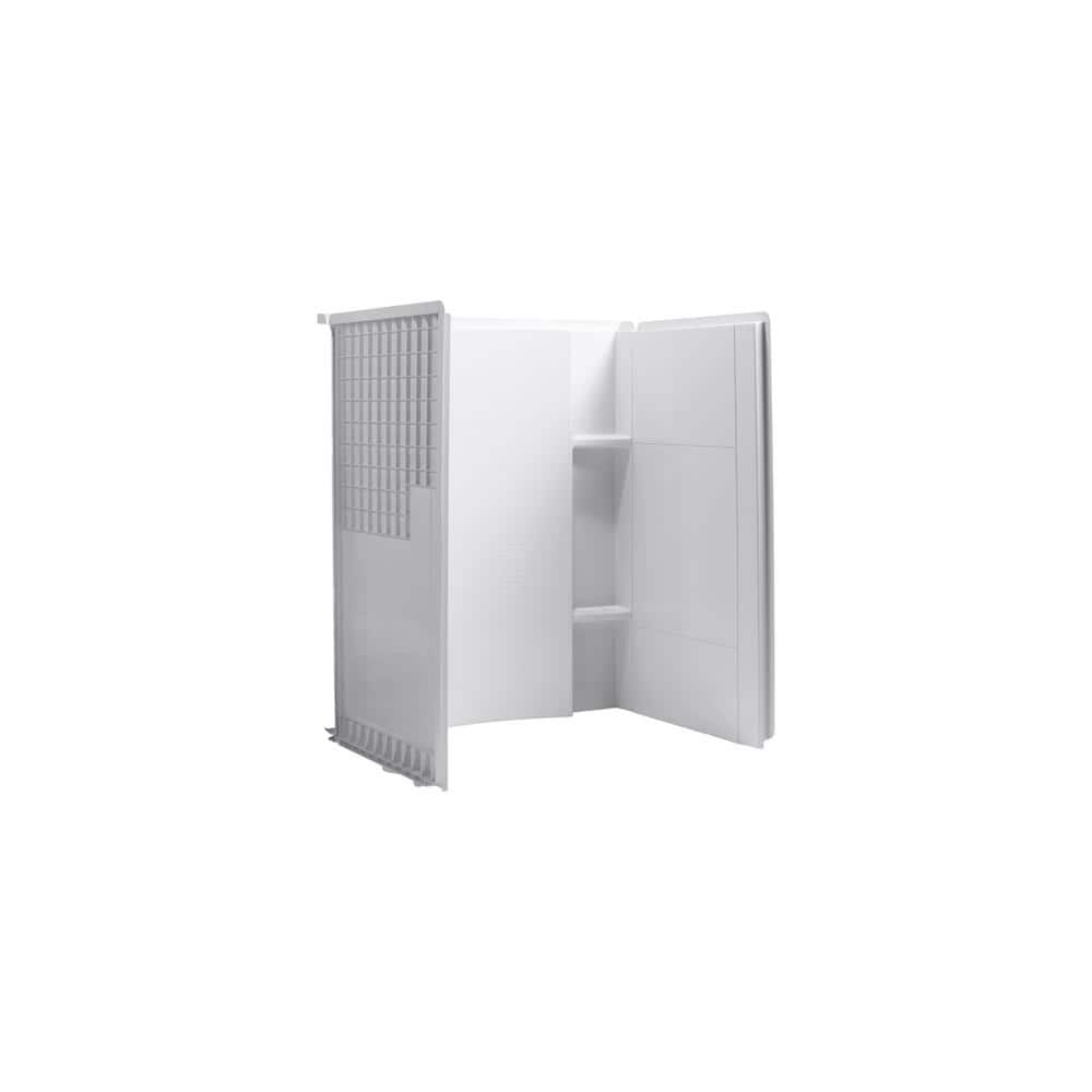 Sterling Accord 36 in. x 48 in. x 55-1/8 in. 3-Piece Direct-to-Stud Shower Wall in White (2)