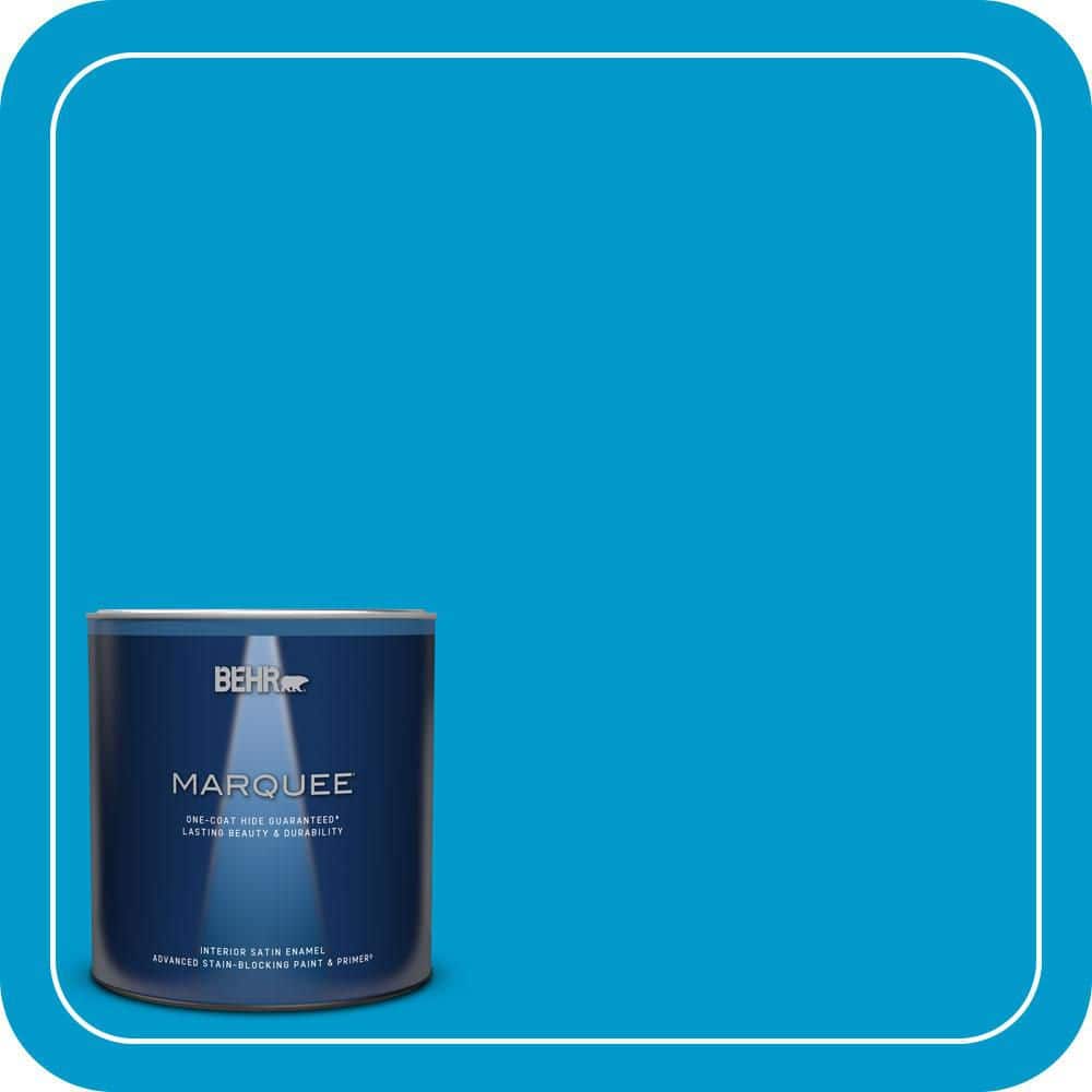 BEHR MARQUEE 1 qt. #550B-6 Isle of Capri Satin Enamel Interior Paint & Primer