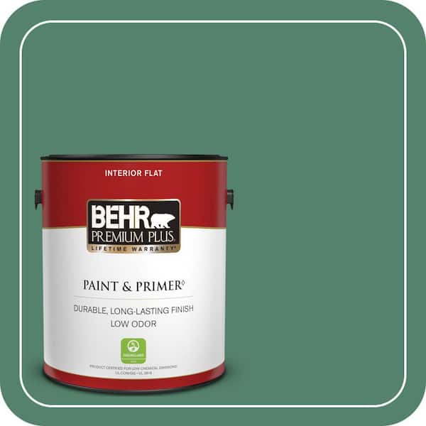 BEHR PREMIUM PLUS #M420-6 Tournament Field Flat Low Odor & Primer (2)