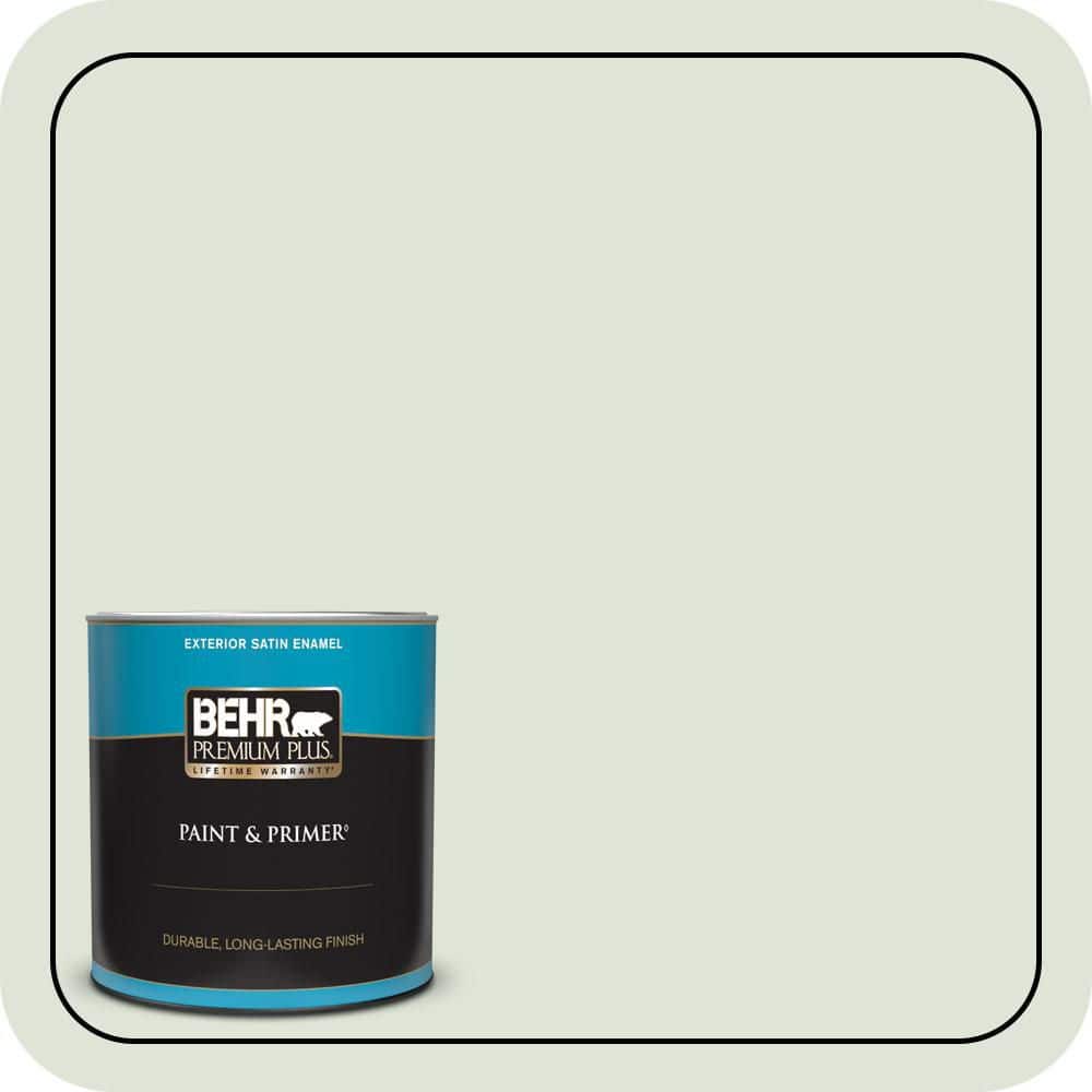 BEHR PREMIUM PLUS 1 qt. #S390-1 Sounds of Nature Satin Enamel Exterior Paint & Primer