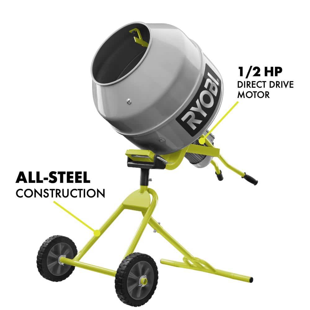 RYOBI 5.0 cu. ft. Portable Corded Concrete Mixer (4)