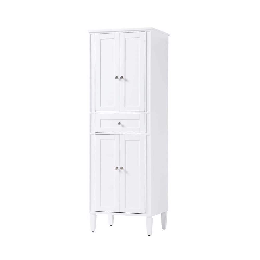 TIMELESS HOME 24 in. W x 20 in. D x 72 in. H White Freestanding Linen Cabinet (2)