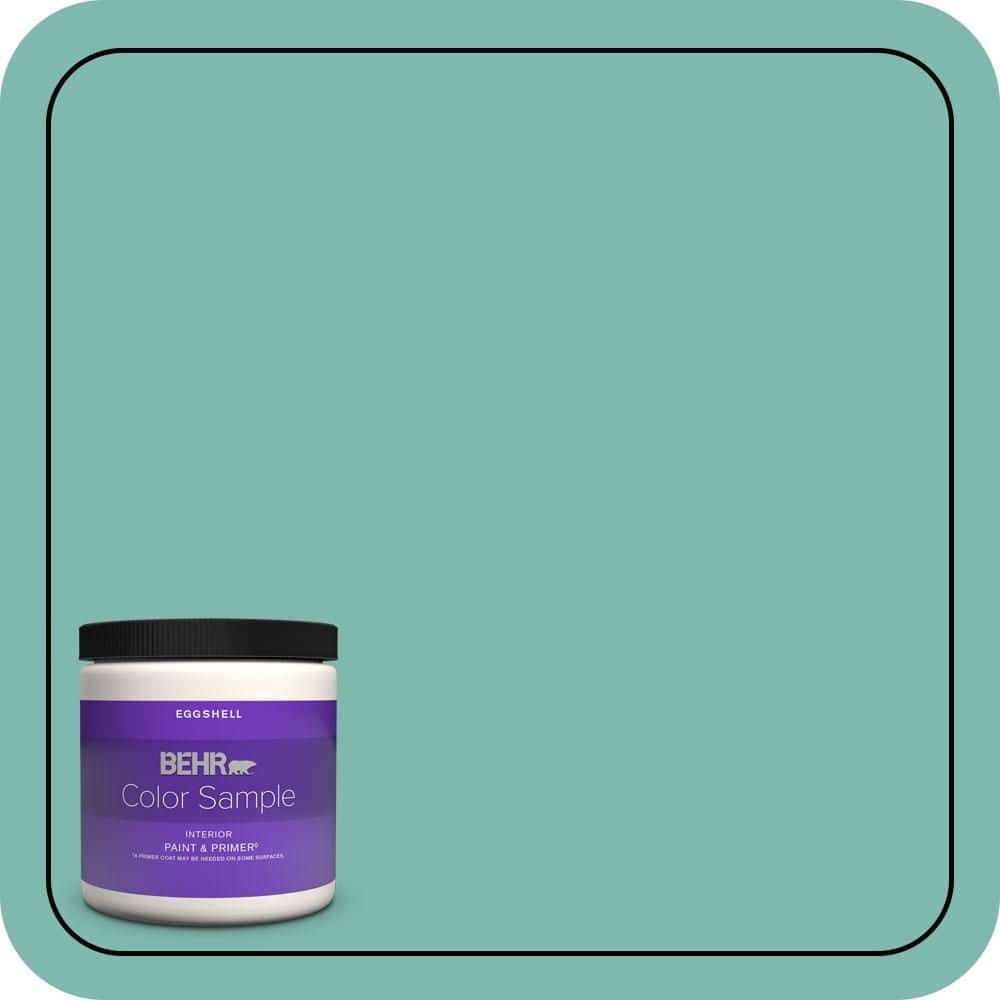 BEHR PREMIUM PLUS 8 oz. #490D-5 Winter Surf Eggshell Enamel Interior Paint & Primer Color Sample (1)