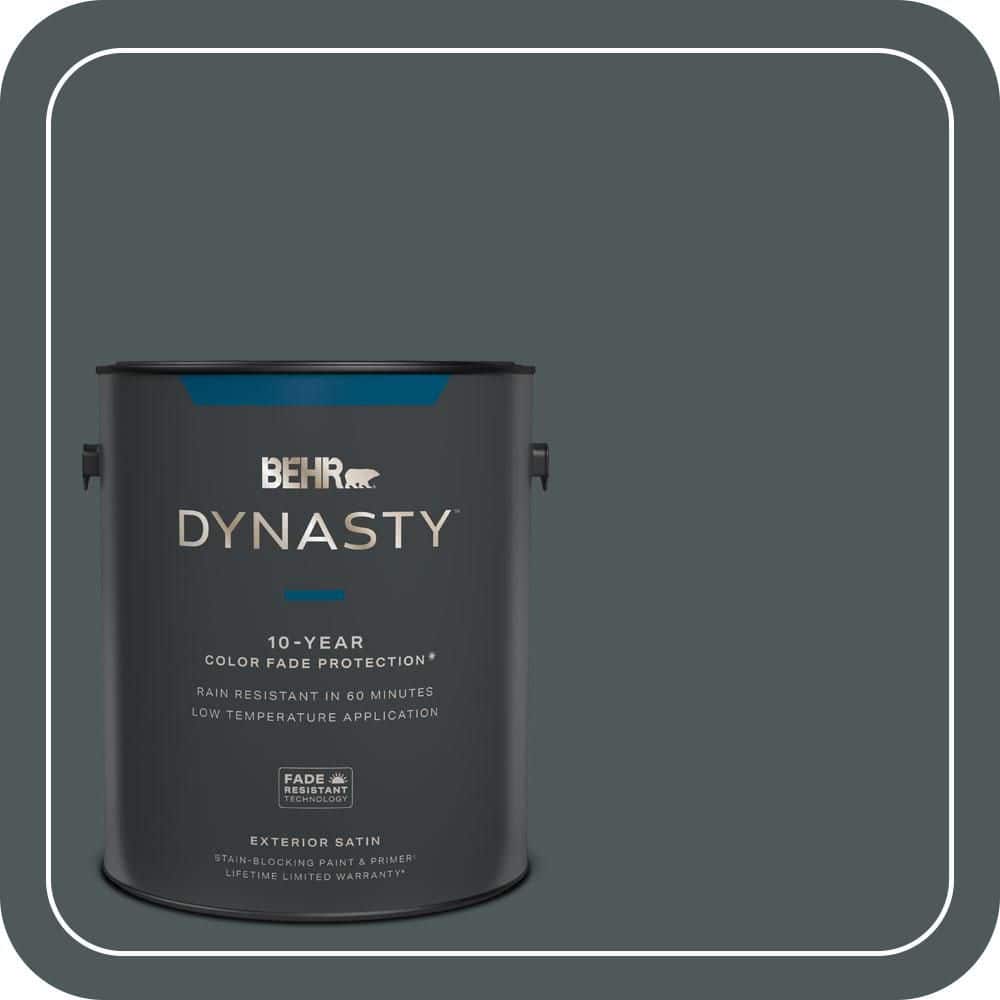 BEHR DYNASTY 1 gal. #N440-7 Midnight in NY Satin Enamel Exterior Stain-Blocking Paint & Primer