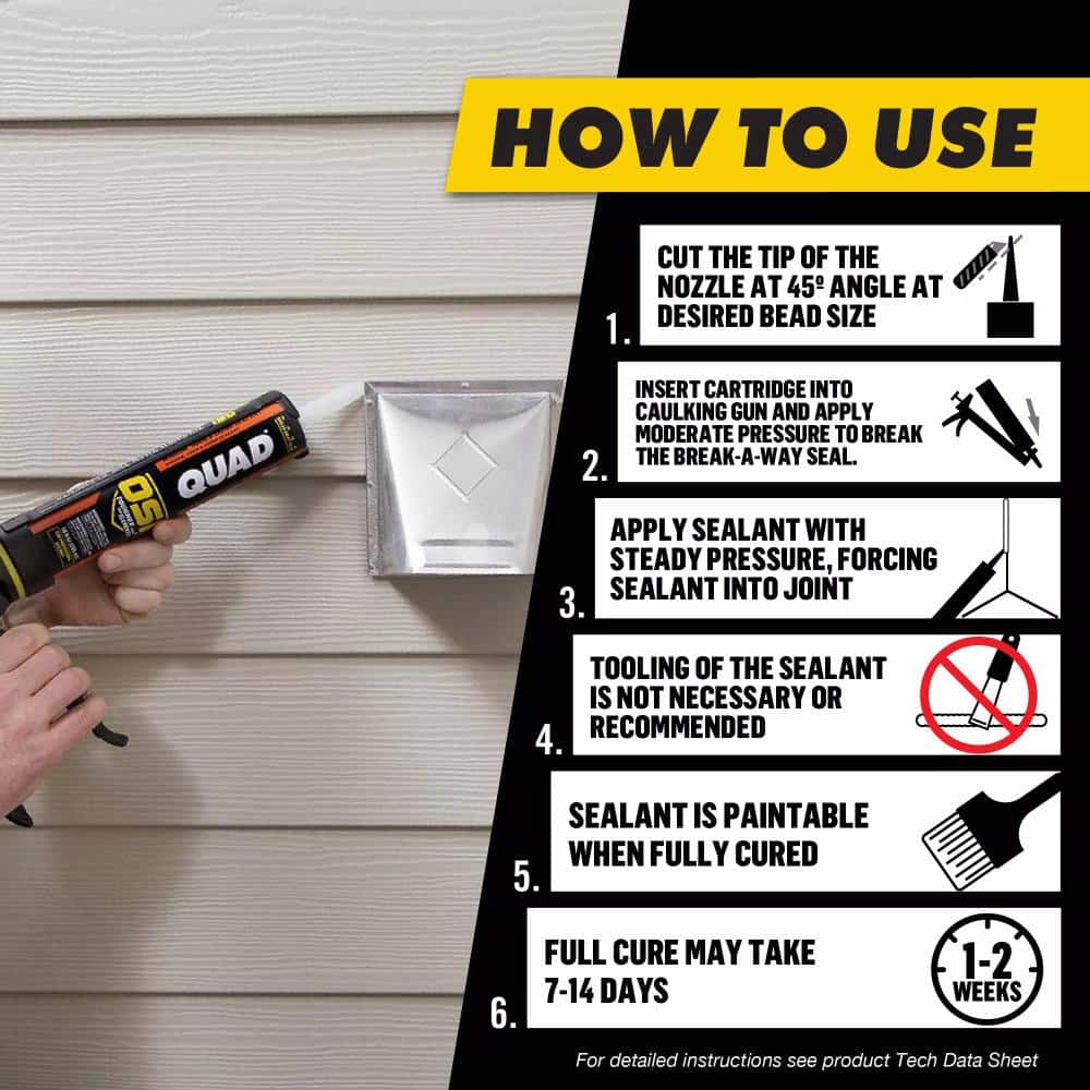 OSI QUAD VOC Advanced 10 oz. White #001 Exterior, Window, Door, and Siding Caulk Sealant (3)
