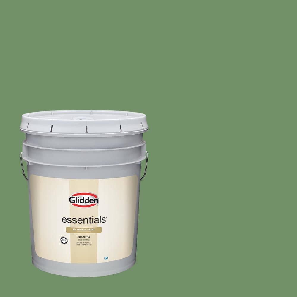 Glidden Essentials 5 gal. PPG1130-6 Moss Ring Satin Exterior Paint
