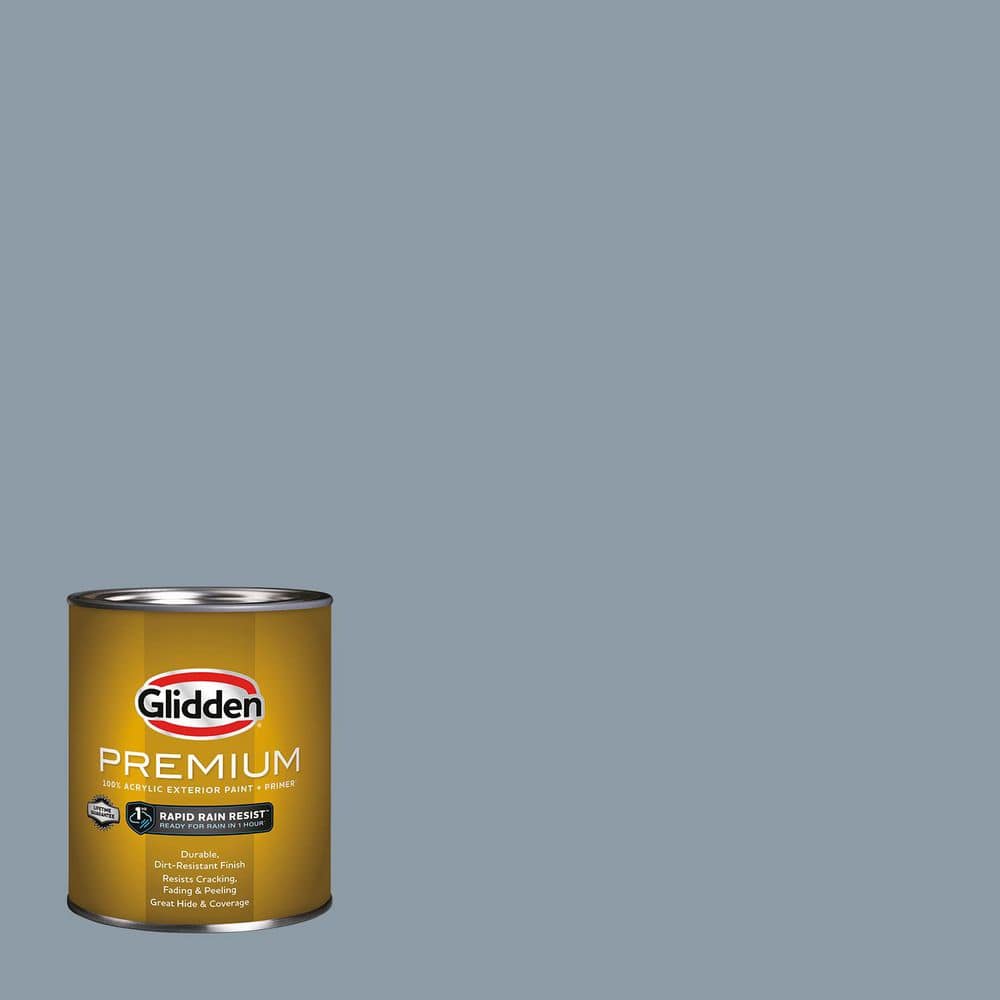 Glidden Premium 1 qt. PPG1040-5 Lost At Sea Semi-Gloss Exterior Latex Paint
