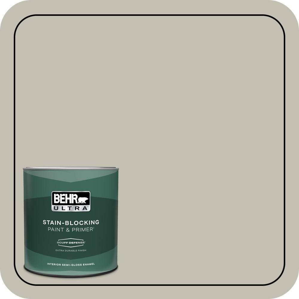 BEHR ULTRA 1 qt. #N350-3 Biking Trail Extra Durable Semi-Gloss Enamel Interior Paint & Primer