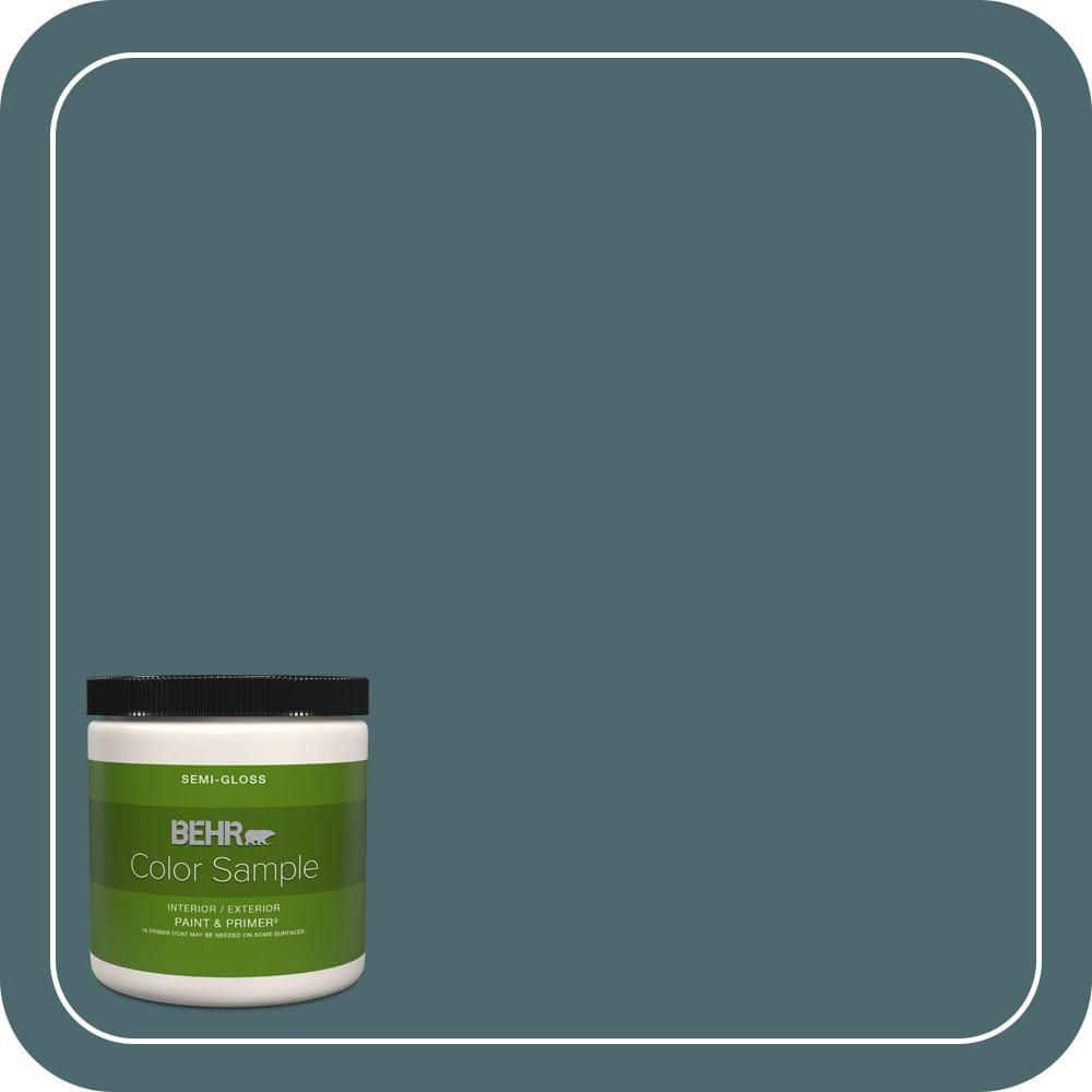 BEHR PREMIUM PLUS 8 oz. #510F-6 Solitude Semi-Gloss Interior/Exterior Paint & Primer Color Sample