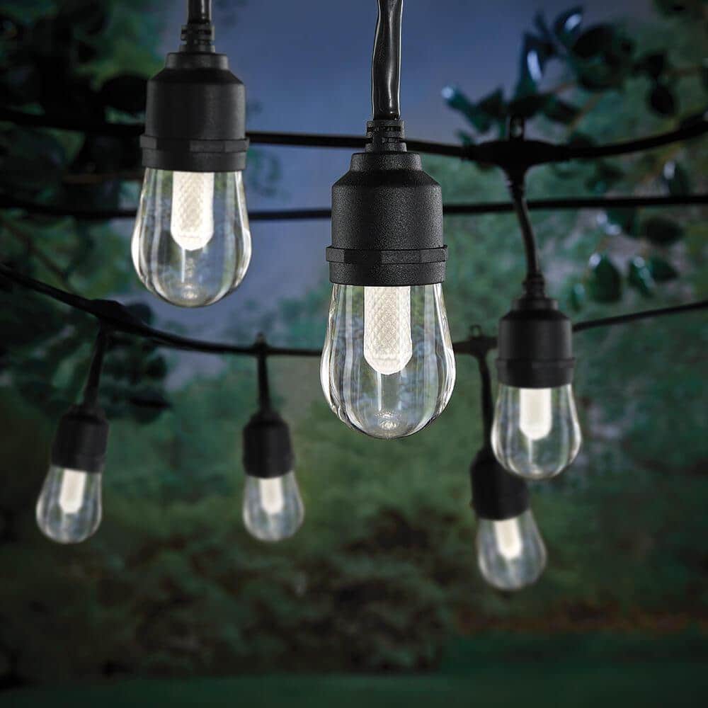 Hampton Bay Smart Black 12-Light 24 ft. Indoor/Outdoor Plug-in Integrated LED RGBW String Light with Party Mode Powered by Hubspace (4)