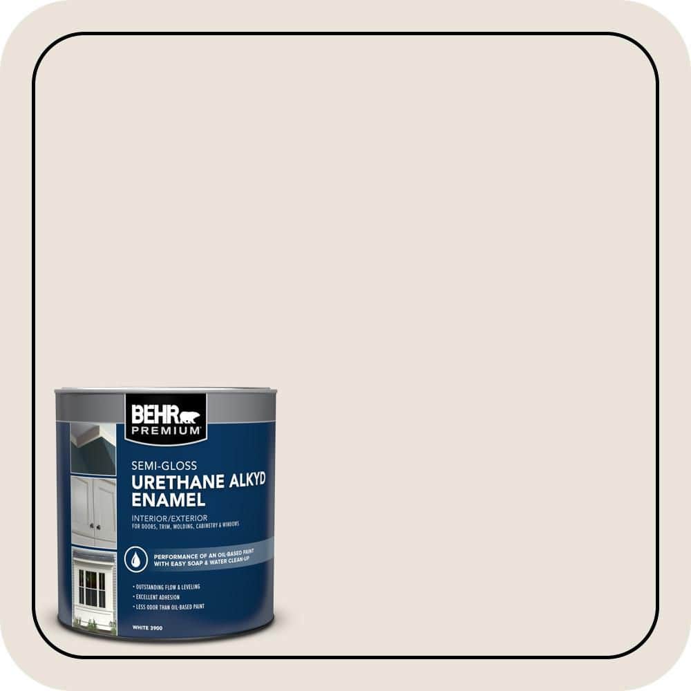 BEHR PREMIUM 1 qt. #BWC-13 Smoky White Semi-Gloss Enamel Urethane Alkyd Interior/Exterior Paint (1)
