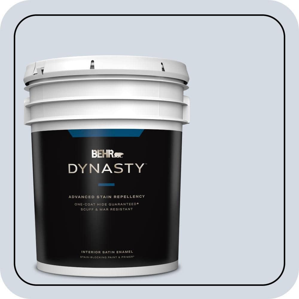 BEHR DYNASTY 5 gal. #610E-3 Drowsy Lavender Satin Enamel Interior Stain-Blocking Paint & Primer