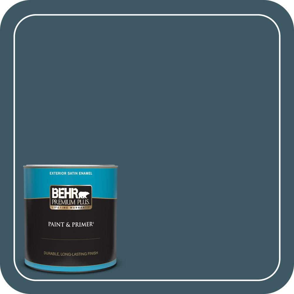 BEHR PREMIUM PLUS 1 qt. #530F-7 Rain Storm Satin Enamel Exterior Paint & Primer