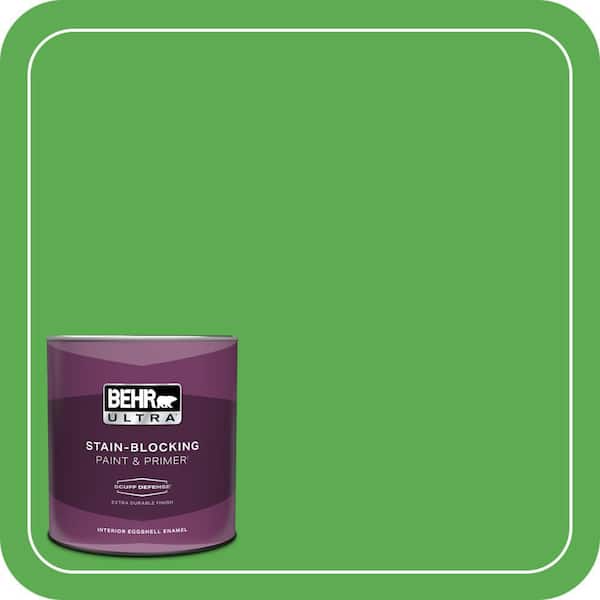 BEHR PREMIUM PLUS #440B-6 Barnyard Grass Enamel Interior/ & Primer Color Sample (2)