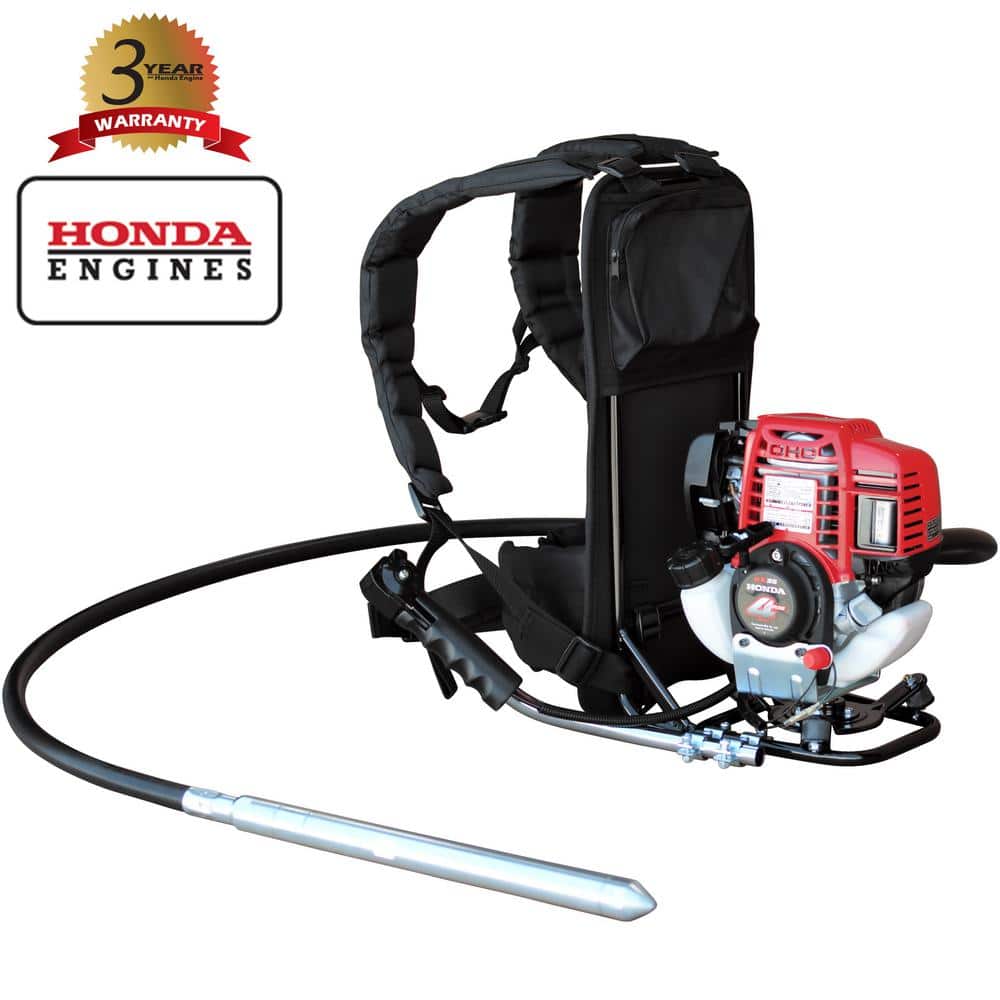 Tomahawk Power 1.6 HP Honda Gas Powered Concrete Vibrator with 10 ft. Flex Shaft Cable Whip Backpack 12000 VPM (2)