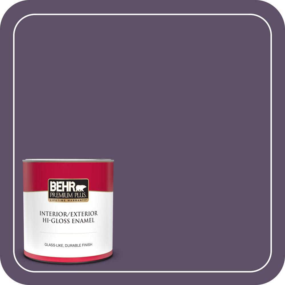 BEHR PREMIUM PLUS 1 qt. #M560-7 Muscat Grape Hi-Gloss Enamel Interior/Exterior Paint & Primer (1)