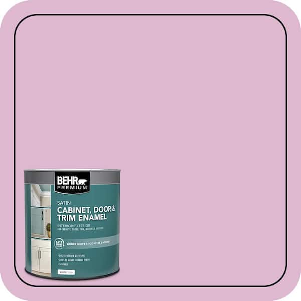 BEHR PREMIUM 1 qt. #M120-3 Pink Wink Satin Enamel Interior/Exterior Cabinet, Door & Trim Paint (2)