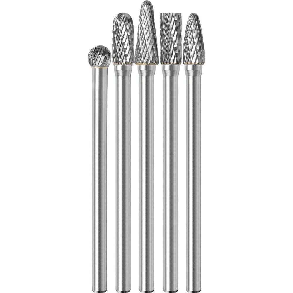 MYWISH 1/4 in. Tungsten Carbide Rotary Bit, 4.3 in. Long Reach Carbide Burr Assortment (5-Piece) (1)