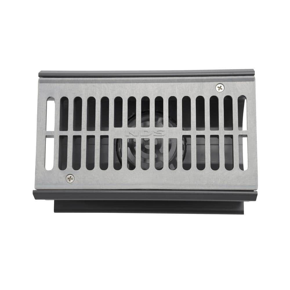 NDS 7 in. Spee-D Channel Drain with Grate and 3 in. and 4 in. Bottom Outlet (4)