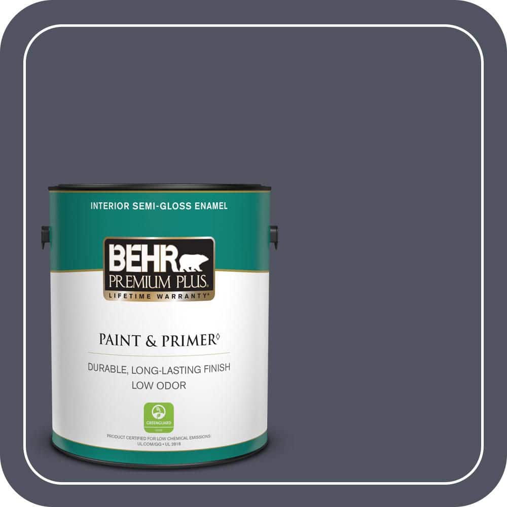 BEHR PREMIUM PLUS 1 gal. #S550-7 Knighthood Semi-Gloss Enamel Low Odor Interior Paint & Primer