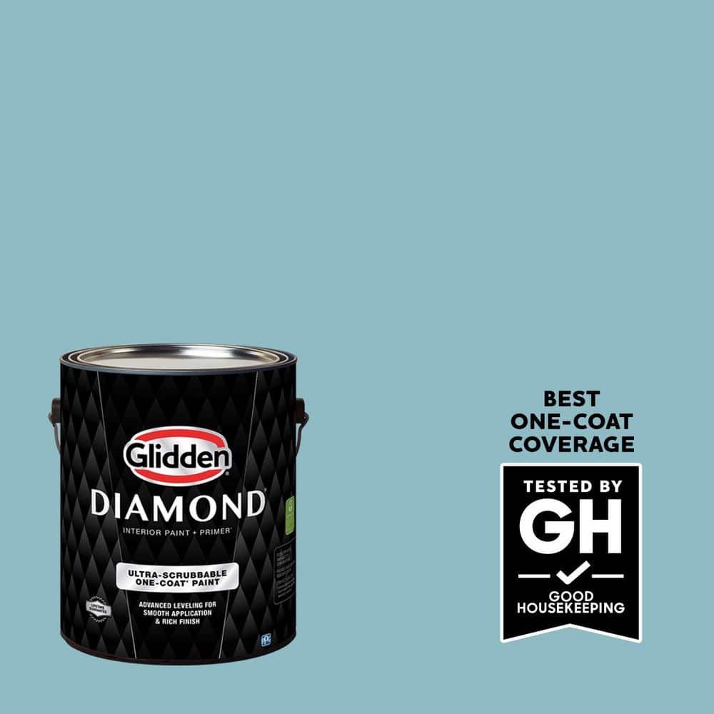 Glidden Diamond 1 gal. PPG1150-4 Kingston Aqua Semi-Gloss Interior Paint with Primer