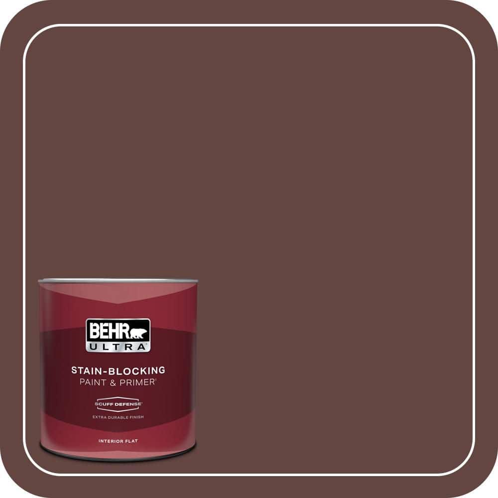 BEHR ULTRA 1 qt. #PMD-62 Black Plum Extra Durable Flat Interior Paint & Primer