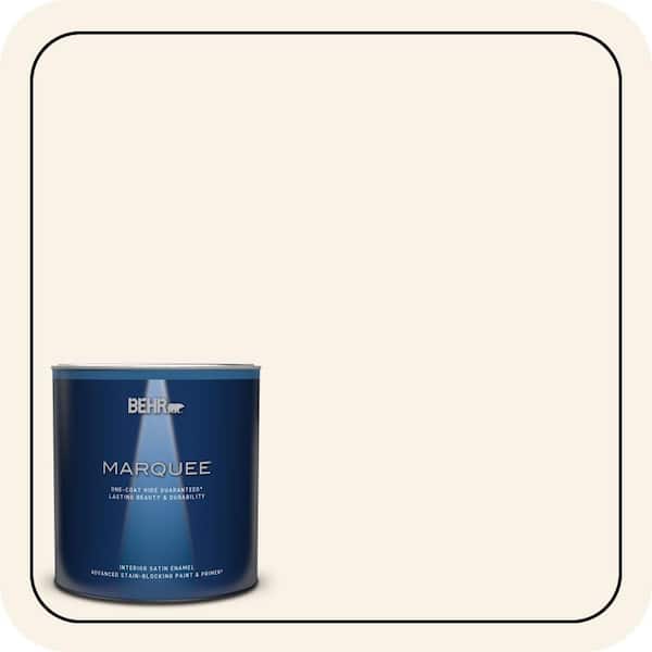 BEHR MARQUEE 1 qt. #PWN-34 White Luxury Satin Enamel Interior Paint & Primer (2)