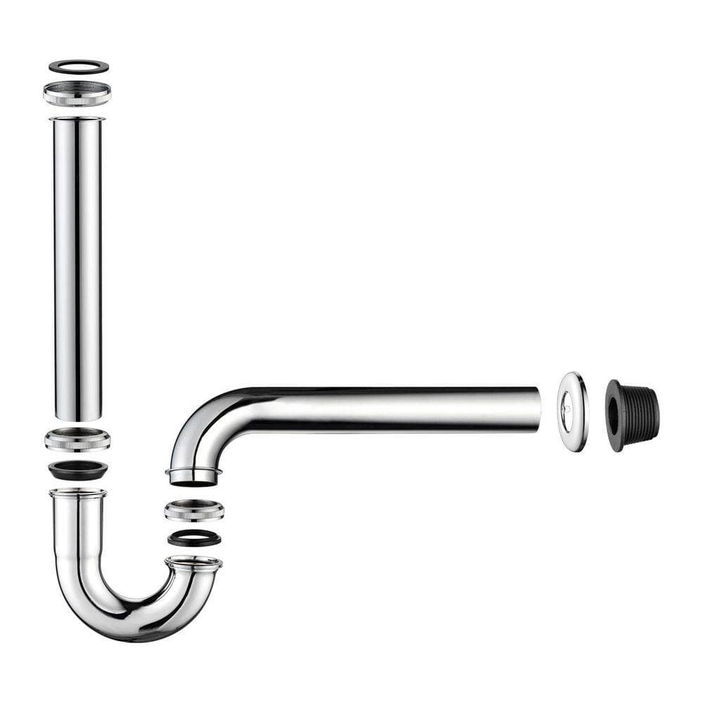 Wudkey 1-Piece Bathroom Basin Sink Bottle P Trap Adjustable Brass U-Shape 1-1/4 in. Slip Inlet Drain Included (4)