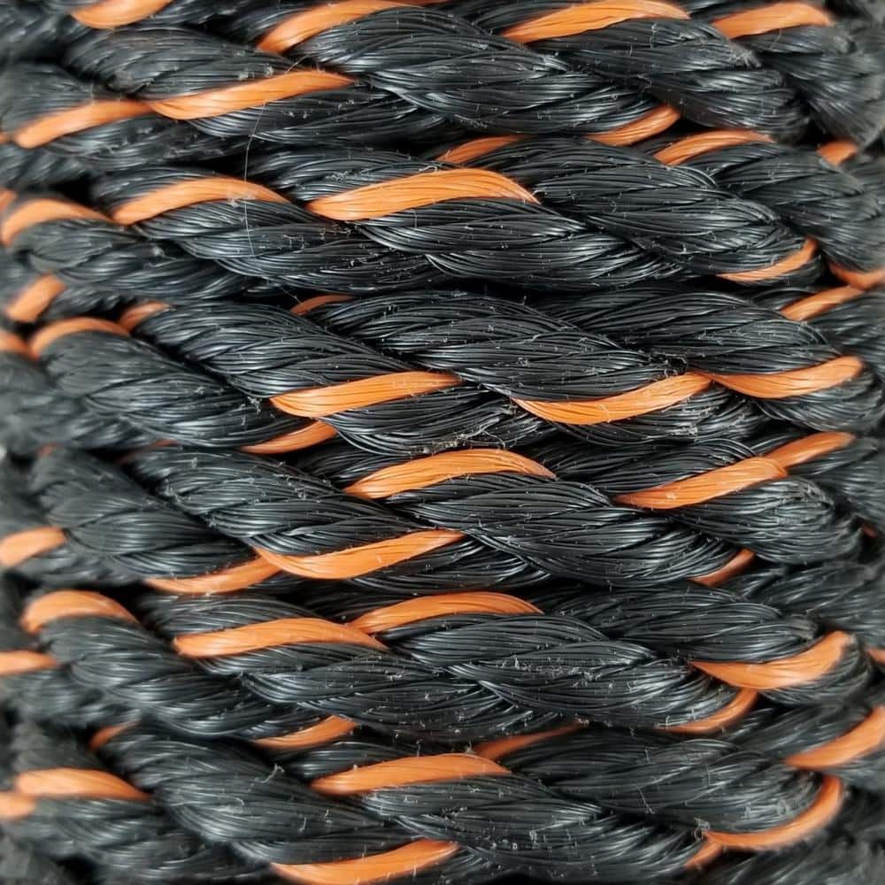 KingCord 3/8 in. x 400 ft. Polypropylene Twisted California Truck Rope, Black/Orange (2)