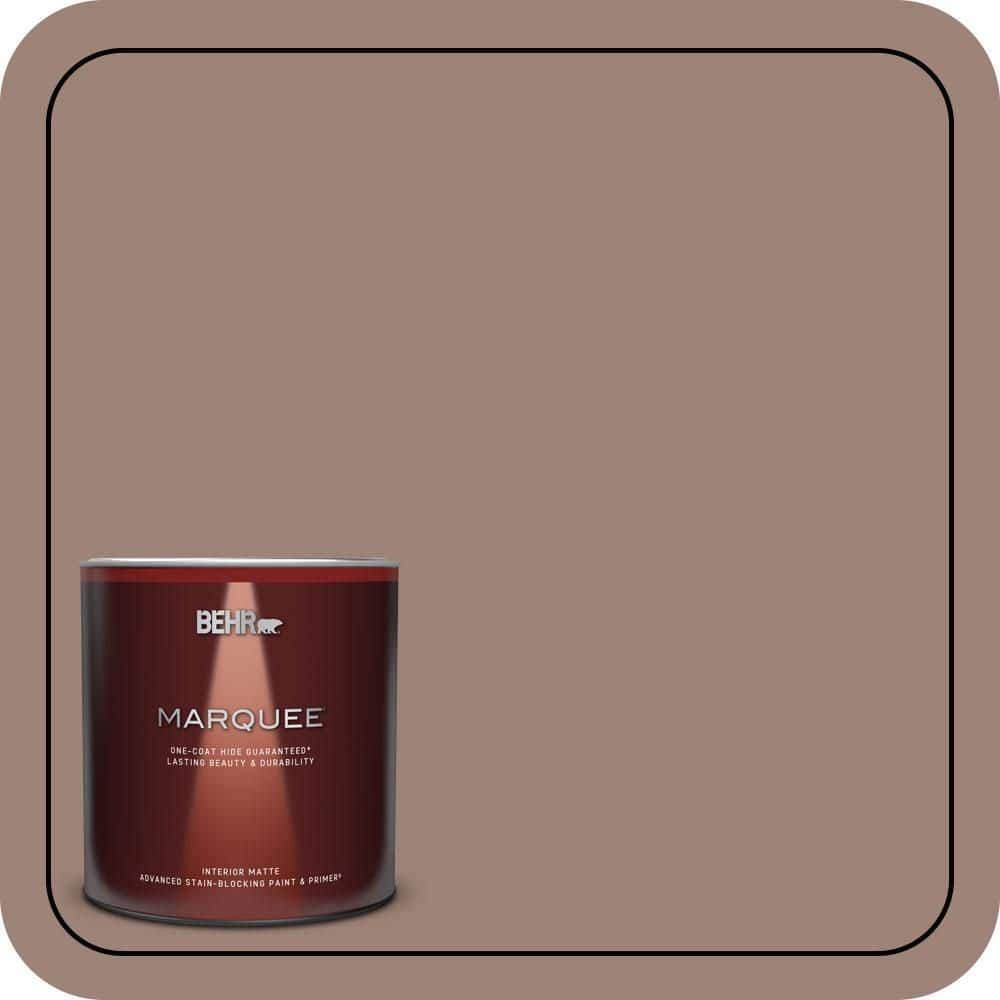 BEHR MARQUEE 1 Qt. #N150-4 Modern Mocha One-Coat Hide Matte Interior Paint & Primer (1)
