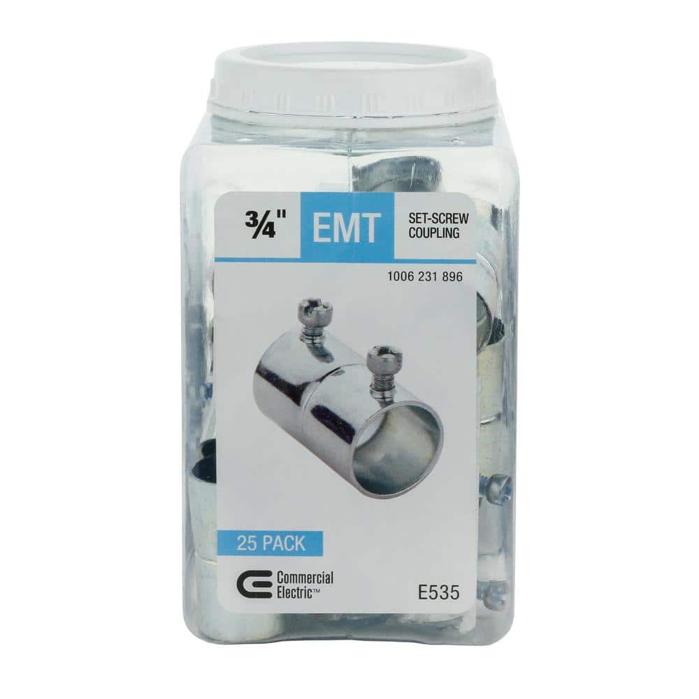 Commercial Electric 3/4 in. Electrical Metallic Tubing (EMT) Set-Screw Coupling (25-Pack) (4)