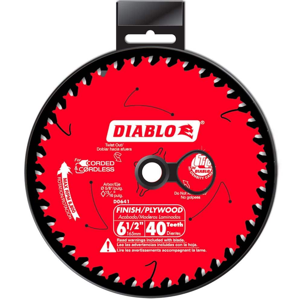 DIABLO 6-1/2in. x 40-Tooth Finish Trim Circular Saw Blade for Wood (4)