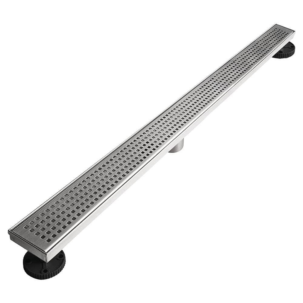 Neodrain 40 in. Stainless Steel Linear Shower Drain with Square Pattern Surface (1)