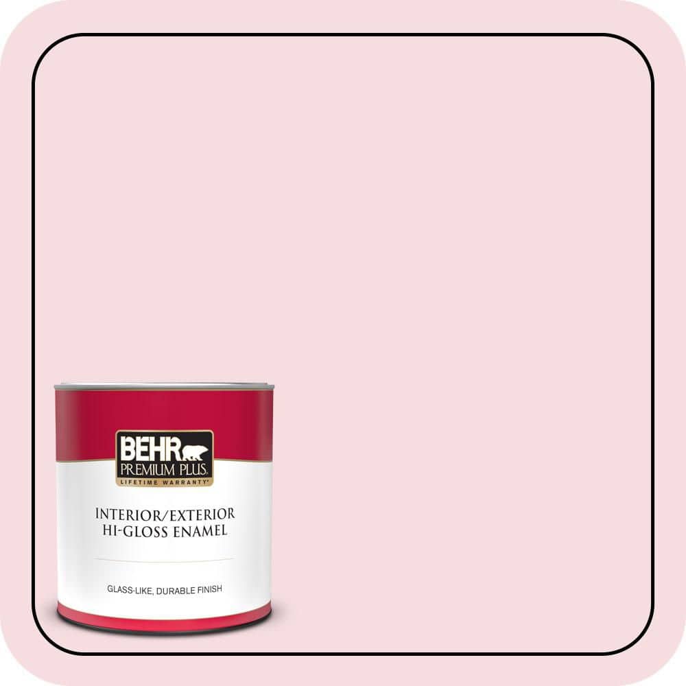 BEHR PREMIUM PLUS 1 qt. #P150-1 Blowing Kisses Hi-Gloss Enamel Interior/Exterior Paint & Primer