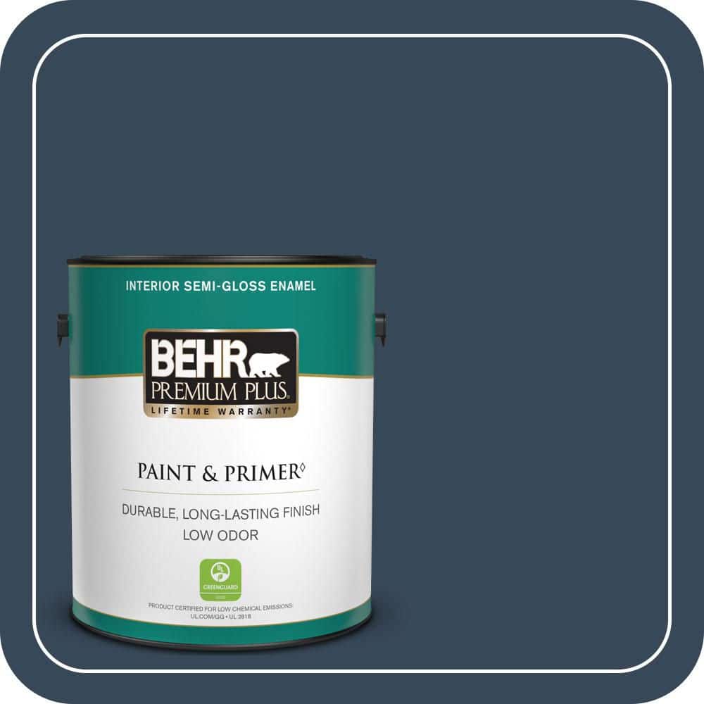 BEHR PREMIUM PLUS 1 gal. #570F-7 Midnight Dream Semi-Gloss Enamel Low Odor Interior Paint & Primer