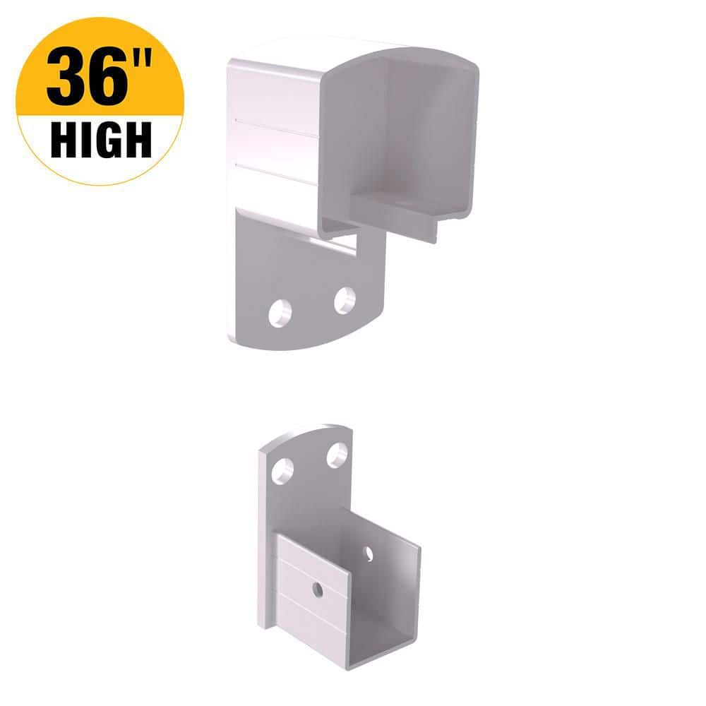PEAK Aluminum Railing 2 in. H x 3 in. W Aluminum Deck Railing Wall Mount Bracket Kit for 36 in. high system White