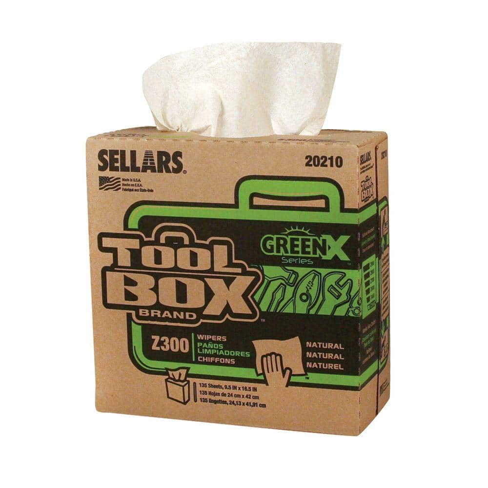 TOOLBOX Z300 GreenX Interfold Wipers (135-Count, 8 Boxes Per Case; 1,080 Sheets Per Case)