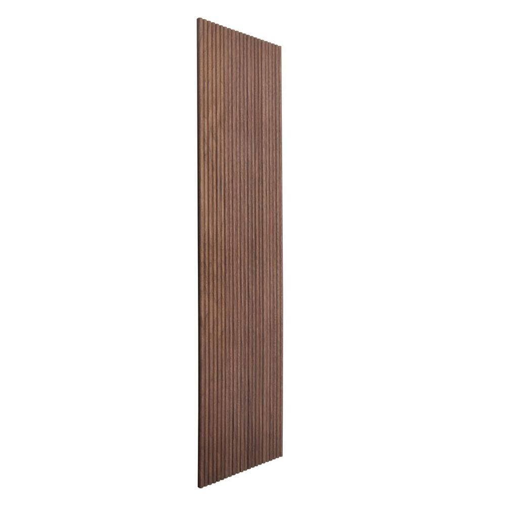 Owndeign 0.47 in. 1 ft. Walnut Mini-Ridge MDF Decorative Wall Paneling, Flexible Wood Wall Panels Brown (2)