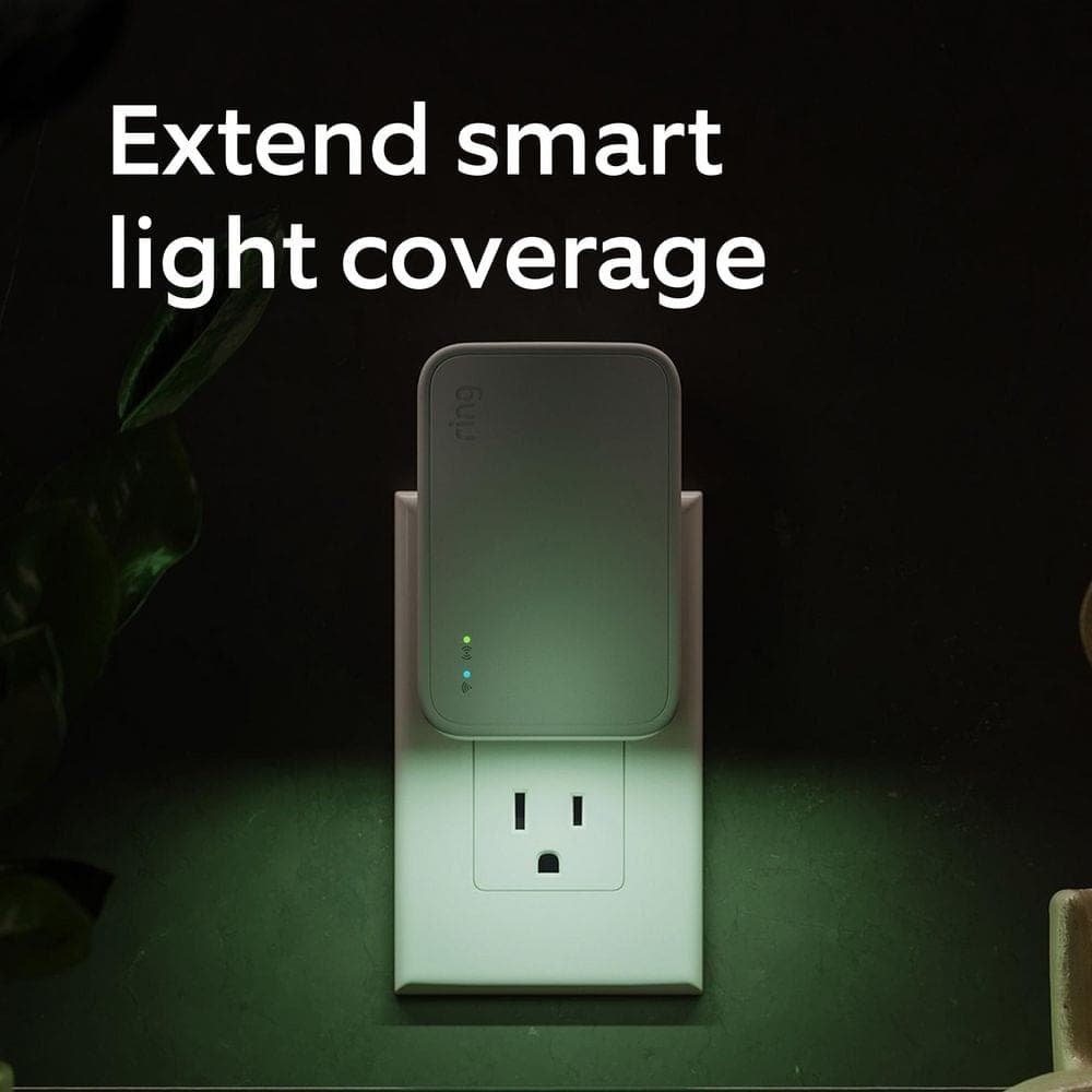 Ring Smart Home Enabled Low Voltage Bridge 12-Watt Plastic Landscape Lighting Transformer with Photocell and Timer-White (D) (3)