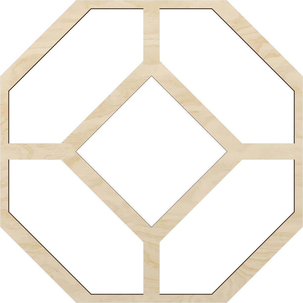 Ekena Millwork Large Cameron Fretwork 3/8 in. x 6 ft. x 6 ft. Brown Wood Decorative Wall Paneling 1-Pack