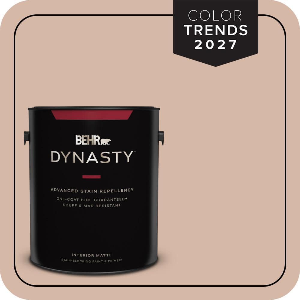 BEHR DYNASTY 1 gal. #S190-3 Sedona Pink Matte Interior Stain-Blocking Paint & Primer